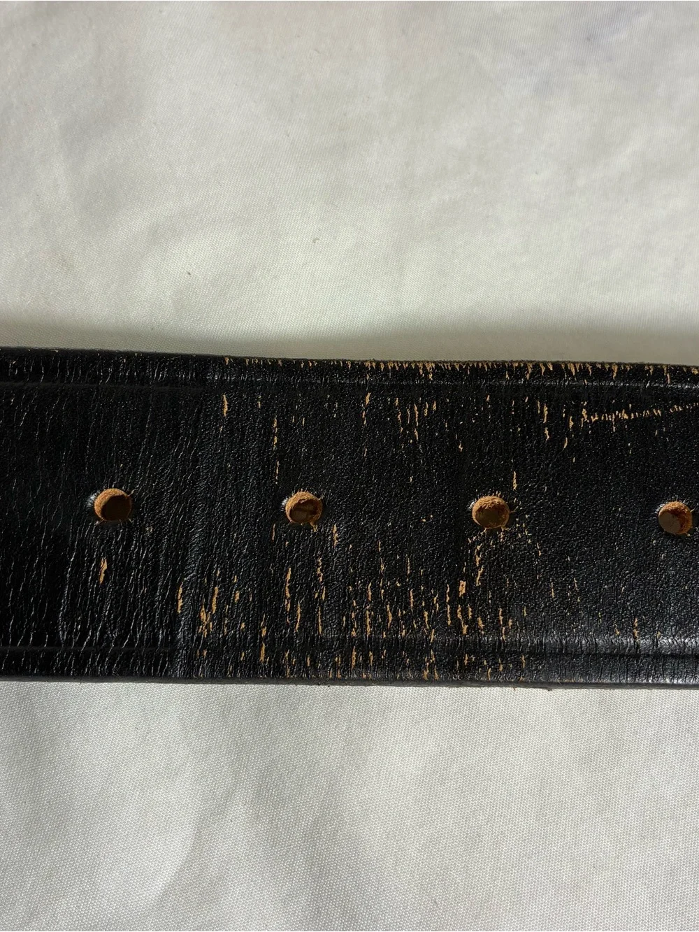 Vntg DeSantis leather belt heavy duty Sz 38 black